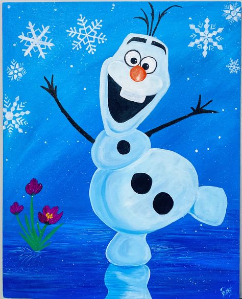 Olaf Painting, Olaf, Olaf The Snowman, Chalk, Paintings, Instagram Photos, Photo And Video, Disney Characters, Instagram Photo