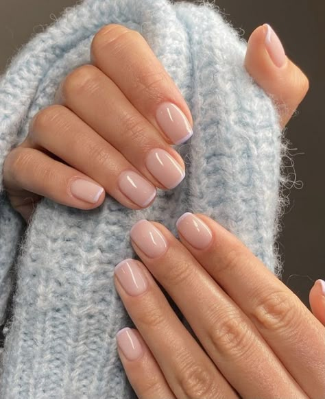 Neutral Nails Tips, Reverse French Dip Nails, Elegant Nails Classy French Tips Short, Subtle Manicure Ideas, Real Looking Acrylic Nails Short, Luxa Gel Nails, Neutral Nails Wedding Guest, Natural Manicure Ideas Classy, Subtle Biab Nails