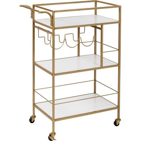 Bar Cart Gold, Ice Bins, Bar Serving Cart, Rolling Bar Cart, Car Bar, College House, College Dorm Room Decor, Serving Cart, College Apartment Decor