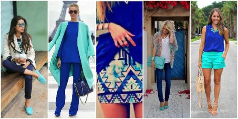 Cobalt Blue and Turquoise Colour Combinations Turquoise Color Combinations, Blue Shoes Outfit, Turquoise Shoes, Color Combinations For Clothes, Shoes Outfit, Trendy Dress, Colour Combinations, Classic Outfits, Turquoise Color