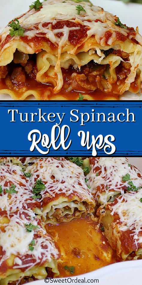 A hearty satisfying Italian meal fused with a touch of Mexican flare where you control the heat level. Spicy Turkey Spinach Lasagna Roll Ups use crushed red pepper flakes and salsa to bring up the heat. You’re in control, however, so make it mild to hot based on your preference. Ground Turkey Lasagna Roll Ups, Spinach Lasagna Roll Ups, Ground Turkey Lasagna, Spinach Roll Ups, Turkey Spinach, Spicy Turkey, Spinach Rolls, Turkey Lasagna, Spinach Lasagna Rolls