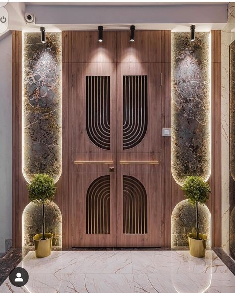 Entry Passage Design, Wall Pannel Ideas Entrance, Entrance Passage Design, Luxury Entrance Design, Foyer Area Design Entrance, Main Door Design Entrance, Entrance Lobby Design, Luxury Houses Entrance, Entry Door Designs