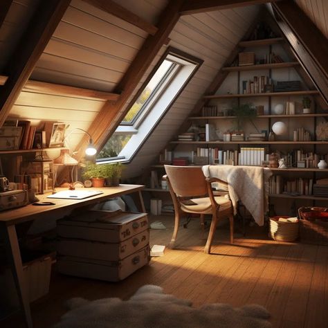 Crafts room small attic room low ceilings idea Image Small Attic Ideas Low Ceilings, Cool Attic Rooms, Attic Bedroom Ideas Aesthetic, Small Attic Spaces, Small Attic Room Ideas, Low Ceiling Attic, Small Attic Room, Attic Room Ideas, Attic Loft