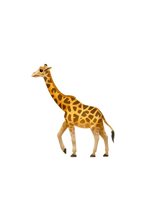 The emoji 🦒 depicts a tall, yellowish-brown giraffe with brown spots on its body. It has a long neck and two small, curved horns on its head. The giraffe is standing upright and facing forward, with its legs spread apart and its tail hanging down. Its eyes are large and black, and its mouth is closed. The overall appearance of the emoji is cute and friendly. Triples Assemble, Emojis Iphone, Lego Hotel, Apple Emojis, Iphone Emoji, Icon Emoji, Emoji Iphone, The Emoji, The Giraffe