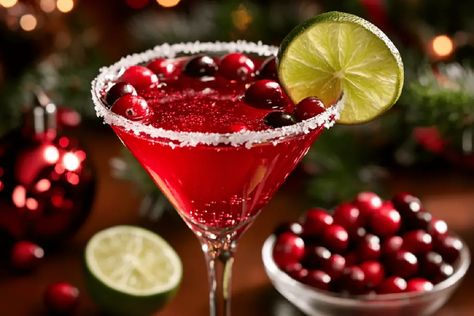 Mrs. Claus' Cosmo: The Ultimate Festive Holiday Cocktail Recipe Strawberry Lemon Drop Martini, Strawberry Lemon Drop, Cosmopolitan Drink Recipe, Christmas Vodka, Cosmo Recipe, Christmas Drinks Alcohol Recipes, Festive Holiday Cocktails, White Cranberry Juice, Cocktail Juice