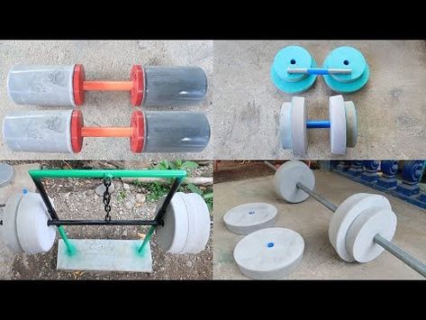 How to Make Homemade Dumbbells - Best Diy Weights - YouTube Homemade Dumbbells, Diy Dumbbells, Diy Weights, Diy Dumbbell, Homemade Gym, Homemade Gym Equipment, Gym Setup, Concrete Diy Projects, Best Diy