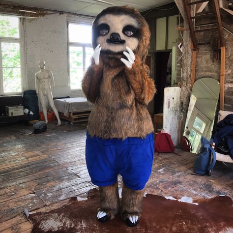 Mascot sloth costume made by Karoline Hinz Sloth Costume, Animal Costumes, Mascot Costumes, Sloth, Animals