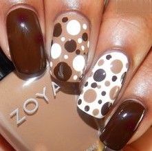 Brown Nail Art, Patrick Nagel, Thanksgiving Nail Art, Nails Brown, Nails Inspired, Dot Nail Art, Polka Dot Nails, Dots Nails, Thanksgiving Nails