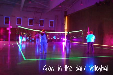 Ella would love this for her next birthday party! Dark Birthday, Volleyball Party, Glow Night, Blacklight Party, Idea Room, Youth Games, Dark Party, Volleyball Games, Pep Rally