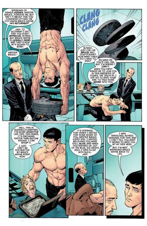 Batman Alfred, Batman Training, Batman Workout, Bruce Wayne Batman, Alfred Pennyworth, Batman Quotes, Scott Snyder, Univers Dc, Batman Comic Art