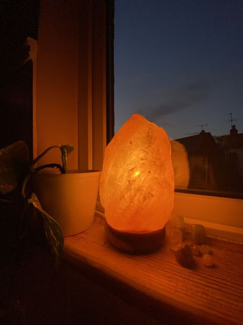 Unique salt lamp is made from Natural Himalayan salt crystals hand mined in the Himalayan Mountains Once lit the lamp will emit a calming Amber color Each lamp is individually handcrafted and unique Natural orange light Salt Stone Lamp, Bedroom Inspiration Cozy, Salt Light, Salt Crystals, Salt Stone, Himalayan Salt Crystals, Wild Party, Himalayan Mountains, Stone Lamp