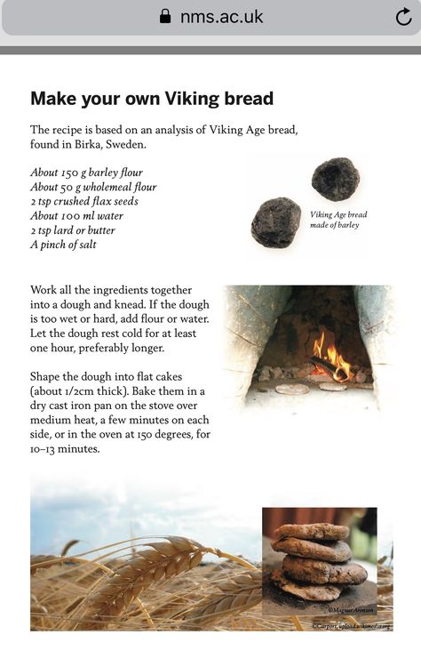 Viking Bread Viking Bread Recipe, Viking Bread, Viking Diet, Viking Recipes, Nordic Diet, Viking Food, Cottagecore Recipes, Barley Flour, Our Daily Bread