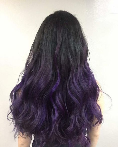 Blue Hair Dark, Purple Hair Highlights, Light Purple Hair, Dark Purple Hair, Dyed Hair Pastel, Hair Inspiration Long, Hair Tint, Dark Hair With Highlights, Hair Streaks