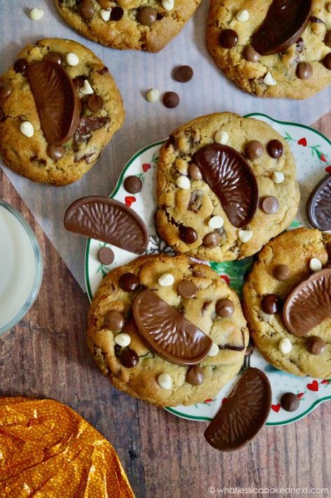 Nyc Cookies, Thick Cookies, Puff Pastry Pinwheels, Chocolate Orange Cookies, Orange Dessert, Dark Chocolate Orange, Terry's Chocolate Orange, Favorite Christmas Recipes, Vegan Gingerbread