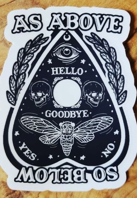 Witchy Planchette Tattoo, Quiji Board Tattoo, Ouija Board Planchette Drawing, Ouji Board Tattoo, Planchette Tattoo, 666 Tattoo, Ouija Tattoo, Witchy Tattoos, Crystal Tattoo