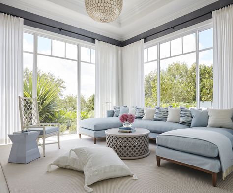 Golf Village — Kara Miller Interiors U Couch, Interior Decoration Accessories, Blue Couches, Longboat Key, Coastal House, Patio Flooring, Coastal Living Rooms, Coastal Living Room, Luxe Interiors