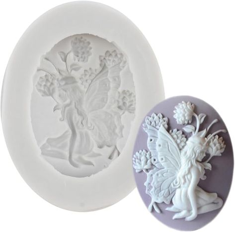 Amazon.com: MINFEIDMS Cameo Picture Frame Mold Angel Fairy Fondant Silicone Mold For Cake Decorating Cupcake Topper Chocolate Gum Paste Polymer Clay Set Of 1 : Home & Kitchen Fondant Candy, Topper Fondant, Diy Angels, Clay Set, Fairy Cake, Chocolate Soap, Formy Silikonowe, Fondant Cookies, Fondant Silicone Molds