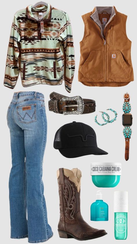 Country Outfits Winter, Womens Hunting Clothes, Western Winter Outfits, Punchy Outfits, Country Outfits Women, Cute Cowgirl Outfits, Casual Country Outfits, Southern Outfits, Country Style Outfits