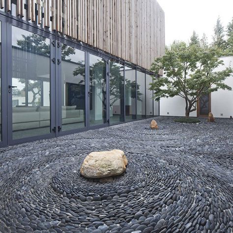 Japanese Courtyard, Japanese Garden Plants, Japanese Rock Garden, Courtyard Ideas, Courtyard Gardens, Rock Garden Design, Stone Floor, Courtyard Design, Japanese Garden Design