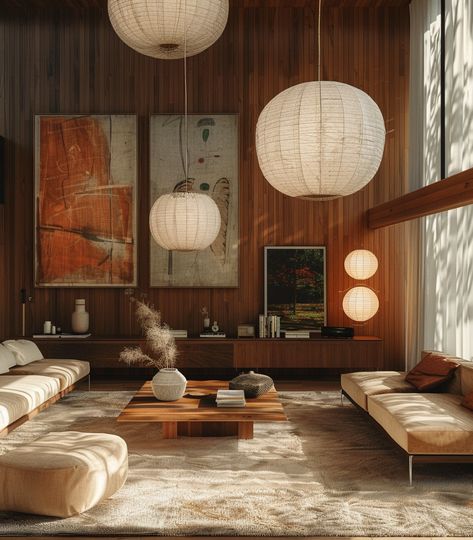 The Warmth of Mid-Century Modern: A Design Exploration — Living Bright Interiors Mid Century Cabin Interiors, Mid Century Japandi Interior, Mid Modern Century Living Room, Colorful Mid Century Modern Living Room, Norwegian Interior Design, Mid Century Modern Luxury, Mcm Interior Design, 70s Interior Design, Mid Century Interior Design