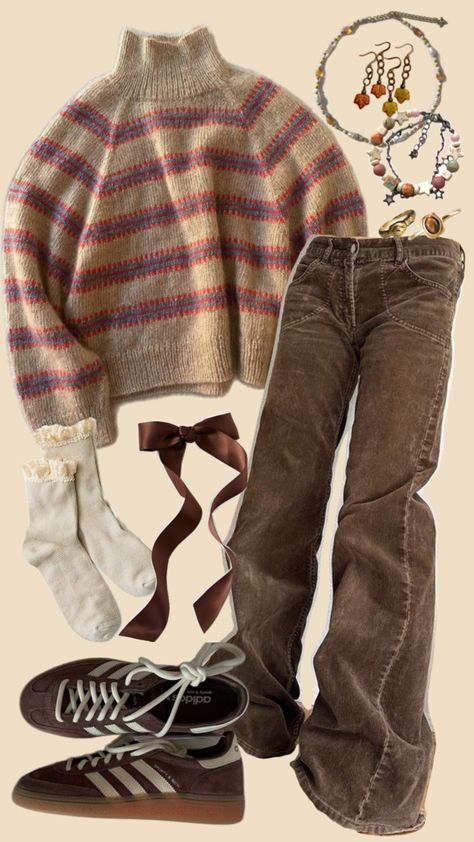 Cool Thanksgiving Outfit, Fall Outfits Women Cold Weather, Cold Cozy Outfit, Cozy Brown Outfit, Thanksgiving Outfit Cozy, Comfy Cozy Fall Outfit, Nyc Thanksgiving Outfits, Casual Breakfast Outfit Winter, Sf Outfit San Francisco Winter