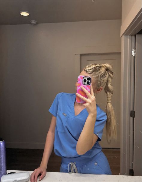 Hospital Hairstyles Work, Healthcare Hairstyles, Nursing Hair, Hospital Hairstyles, Nurse Hair, Nurse Hairstyles, Peinados Hair Styles, Softball Hairstyles, Stacked Hair