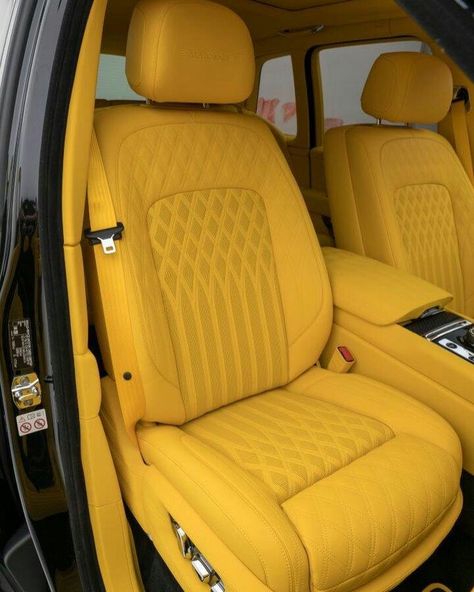 Yellow Car Interior, Car Interior Aesthetic, Cars Design, Yellow Car, Interior Aesthetic, Audi Q7, Whips, Car Design, Car Interior