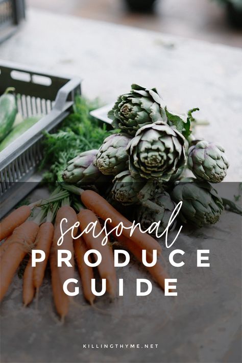 Seasonal Produce Guide #seasonalproduce #produce #fruits #veggies #vegetables #eatlocal #eatseasonally Seasonal Produce Guide, Fruit List, Save The Environment, Seasonal Produce, In Season Produce, Environmentally Conscious, Eat Local, Artichoke, Fruits And Vegetables