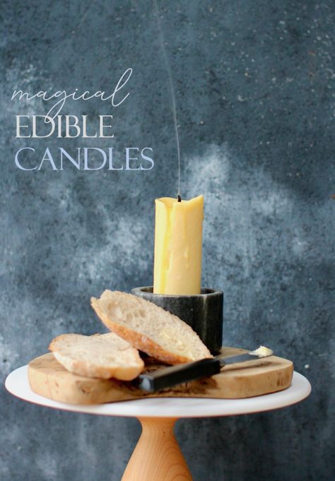 Butter Candle For Bread, Edible Candle Wick, Edible Butter Candles, Butter Candle Food, Edible Candles How To Make, Butter Candle Diy, Butter Candle Appetizer, Charcuterie Styling, Emma Food