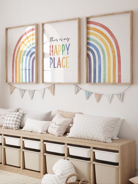 This is my happy place sign Twin Bedroom Decor, Sibling Wall Art, Rainbow Decor Bedroom, Sister Bedroom, Sisters Wall Art, Rose Bedroom, Rainbow Bedroom, Ideas Habitaciones, Baby Olivia