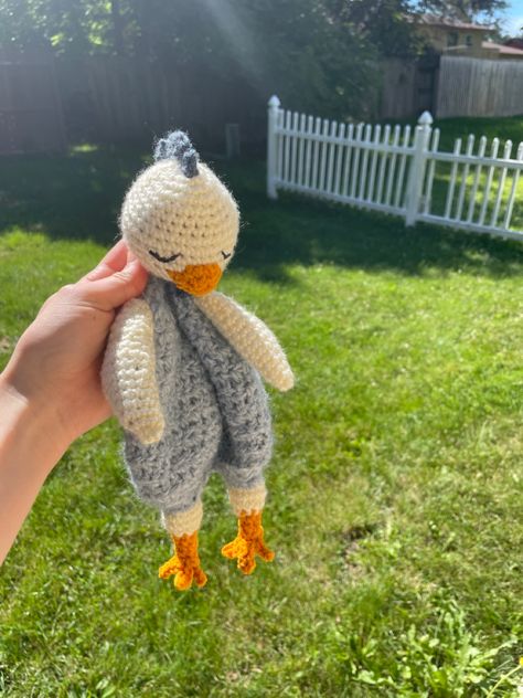 Crochet Chicken Lovey Free Pattern, Crochet Animal Snuggler Pattern Free, Crochet Duck Snuggler Free Pattern, Crochet Duck Snuggler Pattern, Chicken Snuggler Crochet, Animal Snuggler Crochet Pattern, Blue Chicken, Crochet Chicken, Lovey Blanket