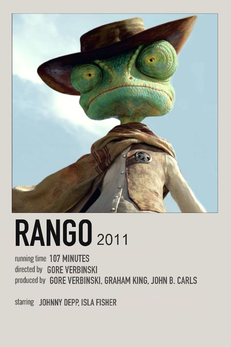 Unique Movie Posters, Rango Movie, Animation Films, Animated Movie Posters, Good Animated Movies, Iconic Movie Posters, Movie Card, Film Posters Minimalist, Film Posters Vintage