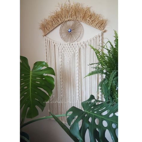 Macrame Evil Eye Wall Hanging, Creative Macrame, Braided Jewelry, Boho Crafts, Macrame Plant Hanger Tutorial, Braid Jewelry, Knots Tutorial, Dream Catcher Diy, Large Eyes