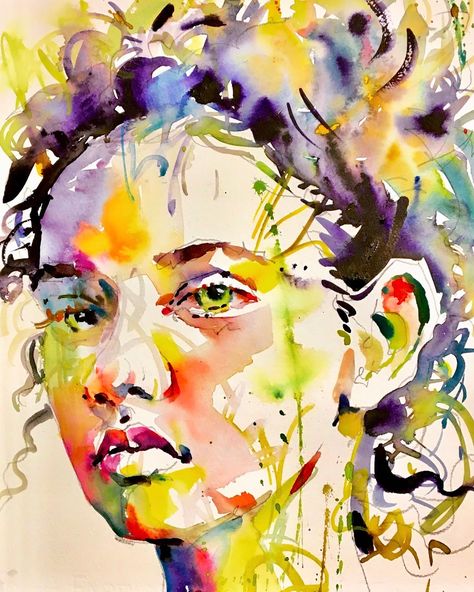 David Lobenberg, Portrait Watercolour, Potrait Painting, Abstract People, Watercolor Face, Watercolor Portrait Painting, Portraiture Art, Painting Video, Portraiture Painting