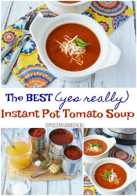 The BEST Instant Pot Tomato Soup EVER Soup In Instant Pot, Instant Pot Tomato Soup, Honey Come, Homemade Tomato Soup Recipe, Homemade Tomato Soup, Vegetarian Instant Pot, Tomato Soup Recipe, Pot Recipes Easy, Creamy Tomato Soup