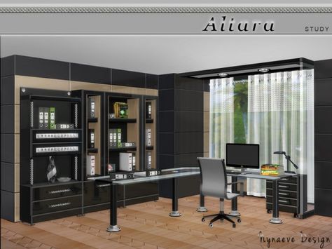 The Sims Resource: Altara Study by NynaeveDesign • Sims 4 Downloads Resource Furniture, Bookcase Organization, Modern Monochrome, Study Set, Sims 4 Update, Sims 4 Cc Furniture, Study Rooms, Elegant Bedroom, Cc Sims