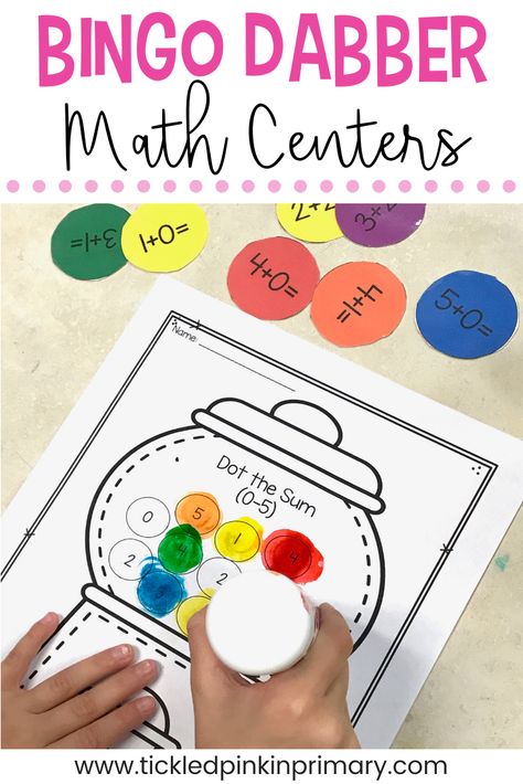 Bingo dabber activities are perfect for literacy and math centers to use all year long. Students love using the BINGO daubers to find their answers. Find over 10 skills for both math and reading such as letters, phonics, sight words, number sense, math facts, and more. #kindergarten #firstgrade #mathcenters #literacycenters Bingo Dabber Activities, Bingo Dabber, Bingo Dauber, Number Sense Activities, Activities For Kindergarten, Do A Dot, Kindergarten Math Activities, Shapes Activities, Math Methods