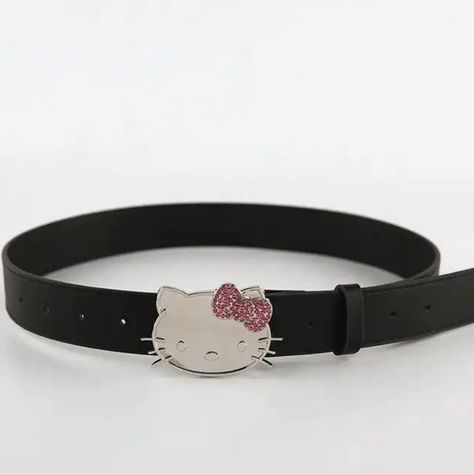 Brand New Hello Kitty Belt In Black! The Belt Is Made With Good Quality Leather And Gives A Smooth Leather Feel Around Your Waist. There Is Also A Cute Hello Kitty Belt Buckle Made With Stainless Steel! Hello Kitty Belt, Black Hello Kitty, Hello Kitty Black, Cute Belt, Kitty Accessories, Cute Hello Kitty, Hello Kitty Accessories, Belt Buckle, Summer Looks