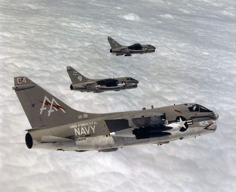 CORSAIR II A-7Es VA-81 & VA-83 USS FORRESTAL Photographer unknown A 7 Corsair Ii, No Half Measures, A7 Corsair, Us Navy Aircraft, American Air, Naval Aviation, Fly Navy, Air Fighter, Navy Aircraft