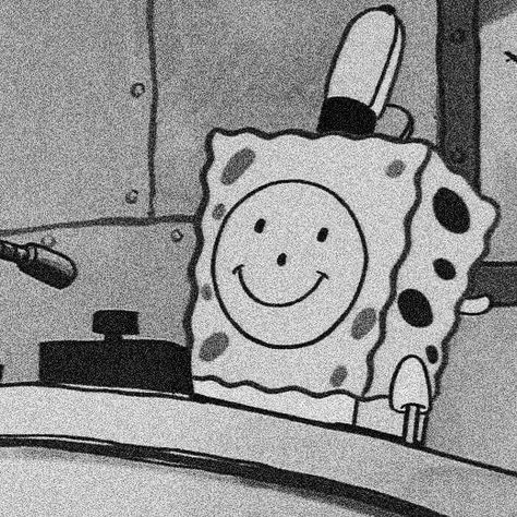 Black And White Spongebob, Spongebob Black And White, Spongebob Pics, Spongebob Wallpaper, Black And White Cartoon, Pink Posters, Black And White Wallpaper, Anime Monochrome, Black And White Aesthetic