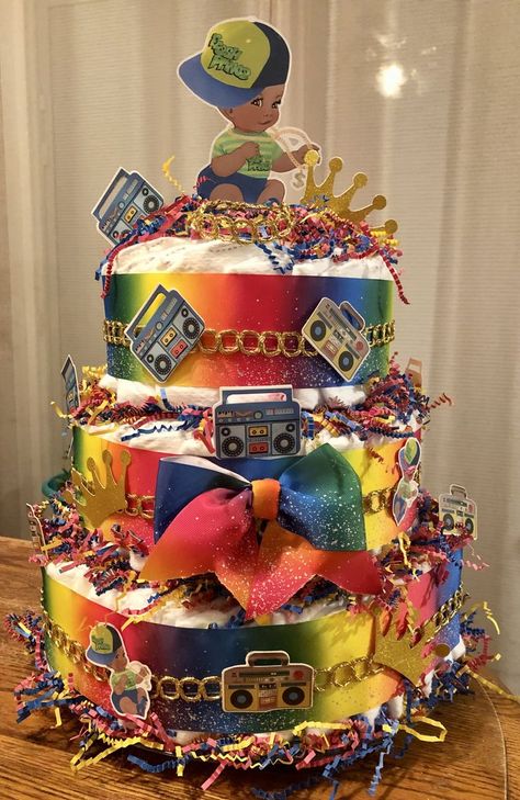 Cake Three Tier, Fresh Prince Of Bel Air, Prince Of Bel Air, Balloon Centerpieces, Fresh Prince, Three Tier, Diaper Cakes, Baby Shower Cakes, Bel Air