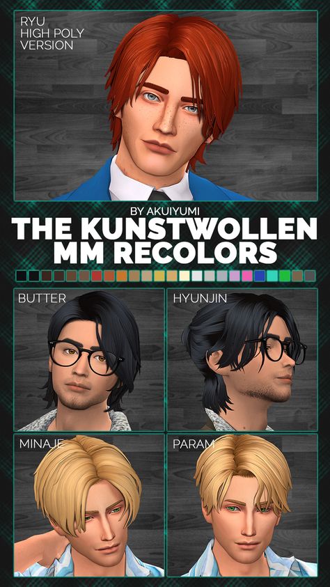 Sims 4 Hair Recolor, The Kunstwollen, Four One Direction, Sims 4 Hair Male, Simple Maxi, Sims 3 Cc Finds, Maxis Match Cc, Hair Male, Pelo Sims