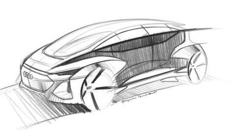 Audi AI:me Concept sketches an autonomous pod to debut in Shanghai Car Futuristic, Futuristic Concept, Audi Q4, Futuristic Cars Design, Audi Car, Futuristic Interior, Industrial Design Sketch, Car Design Sketch, Concept Car Design