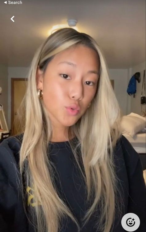 Half Asian Blonde Hair, Blonde Asian Hair Tan Skin, Blonde Hair On Filipino Skin, Ash Blonde Hair Tan Skin, Asian Ashy Blonde, Blond Hair On Asian, Asian Blonde Hair Dark Roots, Asian Hair To Blonde, Filipino Blonde Hair