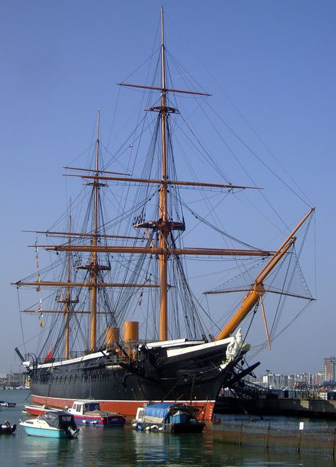 HMS Warrior, Portsmouth Steampunk Tank, Hms Warrior, Portsmouth Harbour, Bright Morning, Navi A Vela, Old Sailing Ships, Tall Ship, Sailing Vessel, Calming Atmosphere