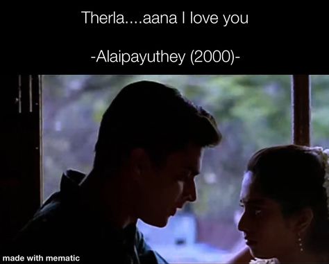 Shalini Alaipayuthey, Alaipayuthey Aesthetic, Alaipayuthe Movie Stills, Captions For Couples, Mani Ratnam, Nithya Menen, Desi Aesthetics, Tamil Songs, Movie Love Quotes