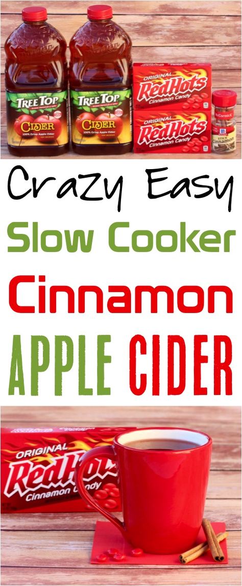 Are you ready to give your favorite nostalgic Fall cider a fun twist? You're going to LOVE this easy Slow Cooker Cinnamon Apple Cider Recipe! Thanksmas Ideas, Crockpot Beverages, Party Food Winter, Christmas Receipts, Nostalgic Fall, Hot Apple Cider Recipe, Bunco Food, Fall Cider, Lantern Party