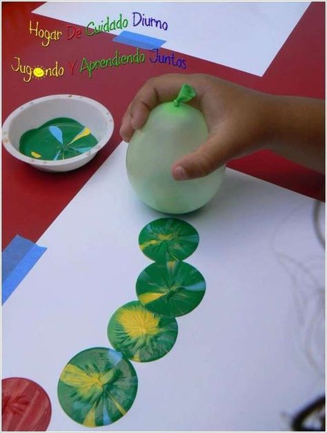 32 Fun and Creative DIY Indoor Activities Your Kids Will Love Diy Paintings, Balloon Painting, Painting Activities, The Very Hungry Caterpillar, Amazing Diy, Childrens Crafts, Preschool Art, Elementary Art, Art Activities