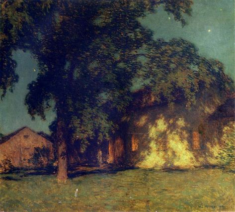 Willard Metcalf, American Impressionism, Childe Hassam, Hur Man Målar, Summer Night, American Artists, Summer Nights, Impressionism, Beautiful Landscapes