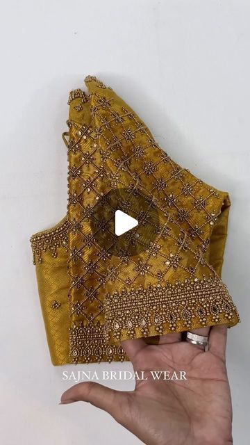 Sajna Bridal Wear Designer, Blouse Hand Designs, Embroidery Blouse Designs, Embroidery Blouse, Hand Designs, Bridal Wear, Blouse Designs, Embroidery, On Instagram